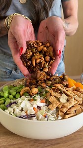 ASIAN CHOPPED CHICKEN SALAD WITH SPICY CANDIED NUTS, made with the Fresh Express Asian Chopped Kit! | Fresh Express Salads