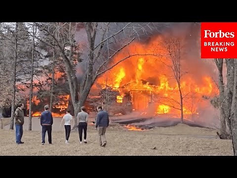Brooklyn Park, Minnesota, Home Engulfed In Flames In The Aftermath Of A Small Engine Plane Crash