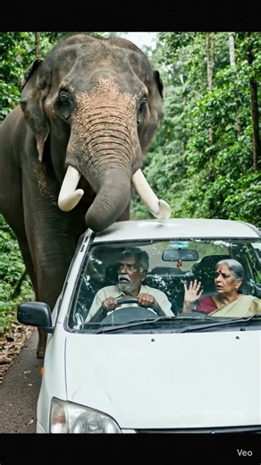 Wild Asian Elephant Attack on Car 😱 | Jungle Safari Gone Wrong #shorts