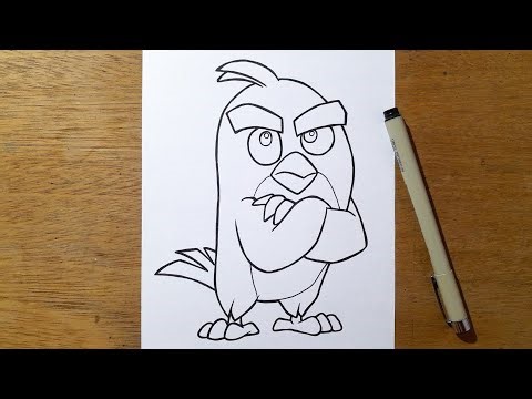 How to draw RED | Red step by step | Easy Angry birds drawing tutorial