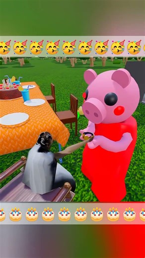 baby granny happy birthday 🎂🎈 vs Baldi vs piggy funny animation #shortvideo