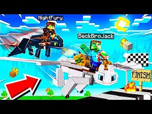 RACING TOOTHLESS IN MINECRAFT! (How To Train Your Dragon)