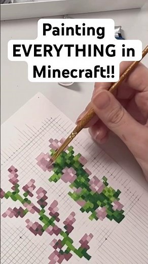 Painting EVERYTHING in Minecraft! Peonies!