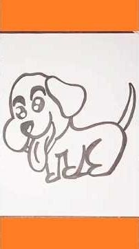 cute easy dog puppy cartoon drawing. #shorts