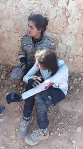 Two females pkk fighters captured by Syrian rebels