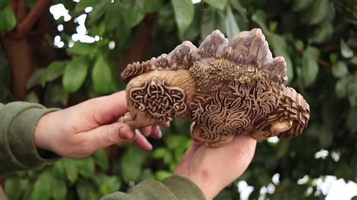 Buffalo Statue American Bison Bull Sculpture: Wood Carving Norse Mythology Celtic Decor Celtic Knot - Etsy