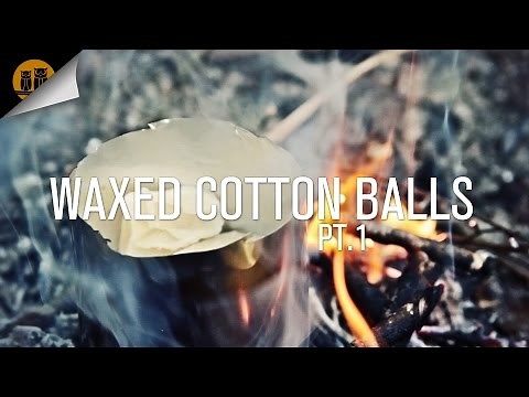 How to Make Wax Dipped Cotton Balls - Part 1 of 2. [Homemade All-Weather Fire Tinder]