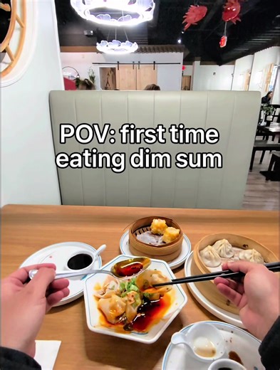 My first time trying Dim Sum cuisine 🥟 & I’m happy to have tried it! 🤩 Chinese cuisine is very diverse and there’s so much to try! 😱 #pov #dimsum #dumplings #solodate #fyp