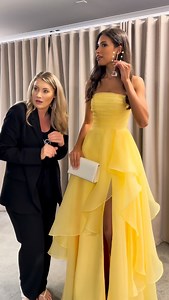 The perfect prom dress doesn’t exi- 💛 Meet MONACO in yellow | soft buttercup yellow, magical floating skirt, | and we’ve styled her with a pearl look and a golden look #prom #promdress #promcouple #formal #formaldress | STUDIO MINC