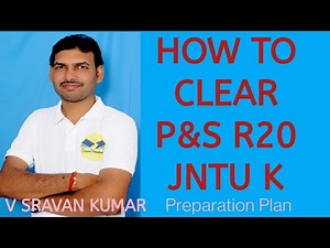 How to clear P&S R20 JNTU K‪@VATAMBEDUSRAVANKUMAR‬