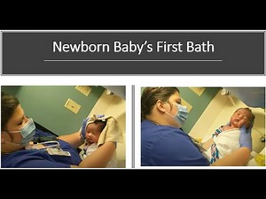 Newborn baby Aaron's First Bath in hospital