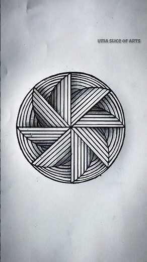 Geometric Patterns in a Circle || Black & White Art!"Striking Lines || A Geometric Circle Design ||