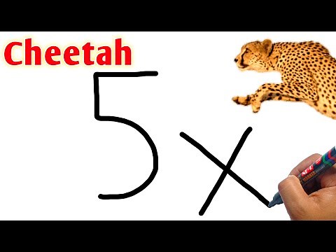 How To Draw A Cheetah From 5x | How To Draw A Leopard (Tiger) Easy Step By Step | Animal Drawing