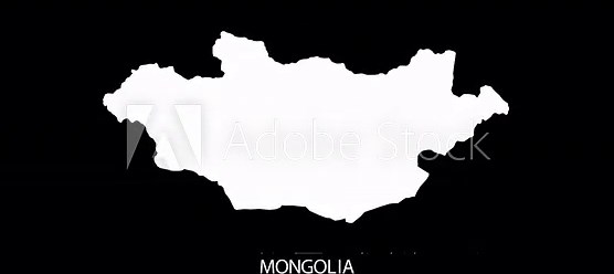 Digital revealing and zooming in on Mongolia Country Map Alpha video with Country Name revealing background | Mongolia country Map and title revealing alpha video for editing template conceptual
