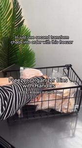 Freezer Organizer Bins, 4 Pack Stackable Deep Chest Freezer Organizer Bins, Foldable Baskets with Handles, White Storage Container Baskets for 5/ 7 Cu.FT Sort Frezen Meats