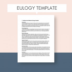 Eulogy Template Editable Funeral Speech Printable Memorial Service Tribute Heartfelt Eulogy for Loved One Instant Download Funeral Toast - Etsy UK