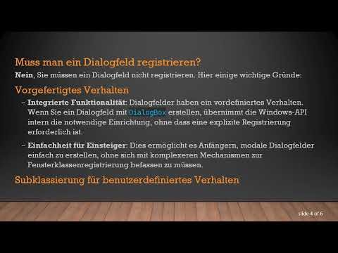 Müssen Sie ein Dialogfeld in der Windows-Programmierung registrieren?