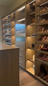 10K views · 61 reactions | Blending hidden and open storage, this walk-in closet has dedicated space for shoes, accessories, and wardrobe essentials. Discover how our custom solutions can elevate your daily routine. Visit the link in our bio. | California Closets | Facebook