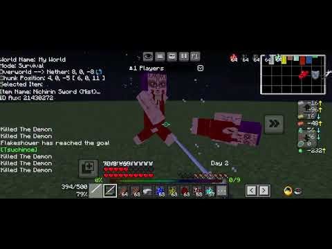 Minecraft best demon Slayer addon called kimetsu no yaiba || showcase