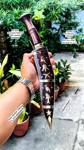 10” Dhankute khukuri with wooden scabbard/sheath#shorts #youtubeshorts #shortsfeed