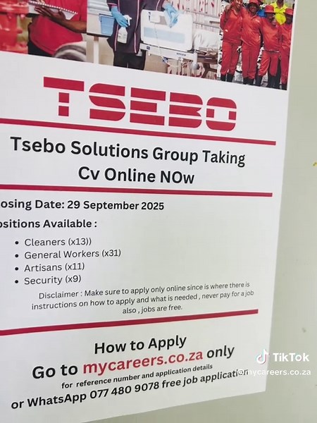 Tsebo Group Jobs: Apply for Cleaning Positions Today