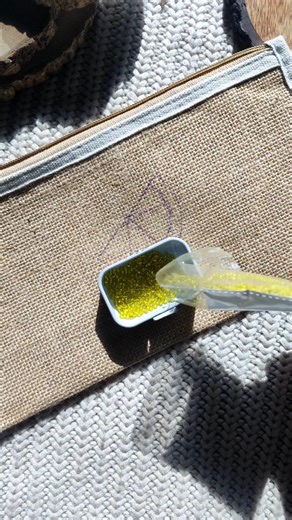 Beadwork on pouch #art #aesthetic