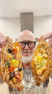 Choose your fighter! Whether you enjoy the simple version of just cheese, or you prefer to add extras like ham, black olives, and tomatoes, every bite will take you on a culinary adventure. Watch the full video and save the recipe on Substack this week! Subscribe via the link in my bio. | Andrew Zimmern