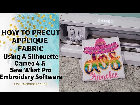How to Pre Cut Applique Fabric Using an SVG with Silhouette Cameo | Machine Embroidery Applique