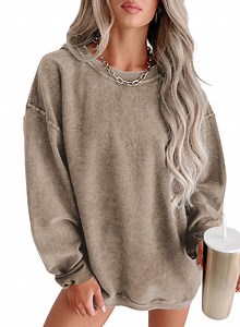 Eytino Womens Sweatshirt Oversized Casual Crew Neck Loose Corduroy Sweatshirt Pullover Fashion Long Sleeve Comfy Tops - Walmart.com