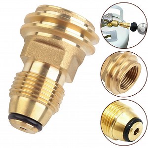 Propane Tank Adapter, POL to QCC-1 Propane Fittings, Converts 100 lb LP Tank to Type-1 Hose or Regulator,Solid Brass by Fakrich