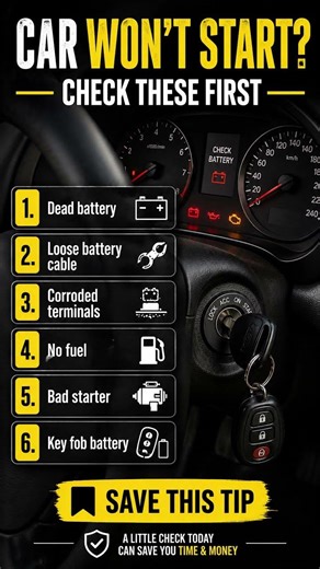 Car Won’t Start? Check These First #cartips #carrepair #shortsfeed
