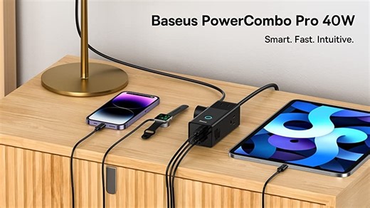 Baseus PowerCombo Pro 40W portable GaN power strip with surge protection launched - Gizmochina