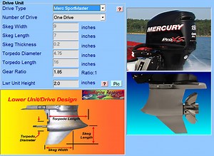 AeroMarine Research - Drive Unit Drag Analysis calculate drag/HP for ANY drive design/height/setup