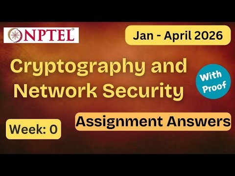 NPTEL Cryptography and Network Security Week 0 Assignment Answers With Explanation | Jan–Apr 2026