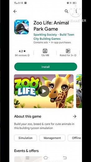 Top 3 best zoo simulator games #shorts #zoogame