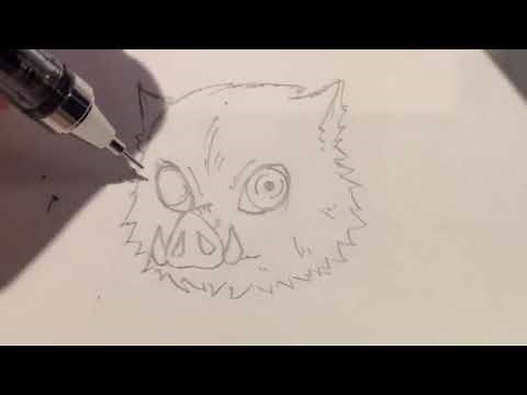 How to Draw Inosuke Hashibira Easy | demon slayer tiktok