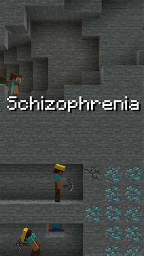 Schizophrenia explained in Minecraft💮 #minecraft #psychology #explained #explainedinminecraft