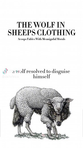 Aesop’s Fable: The Wolf In Sheeps Clothing. We should not do evil to others, as evil will come back to us.
