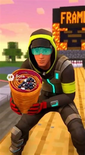 Plays bowling with crepe