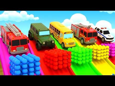 Learn Colors with Farm Tractors Harvest Fruits & Vegetables | Toddlers