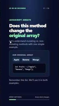 JavaScript has two types of array methods: mutating and non-mutating methods