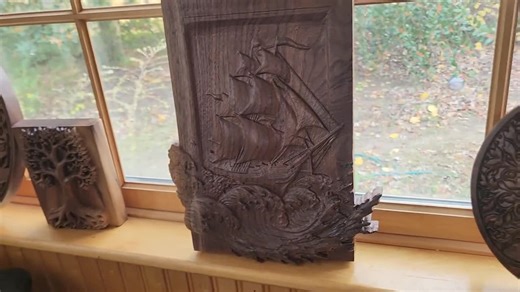 Tall Ship Wall Art • Unique 3D Wood Carving - Etsy
