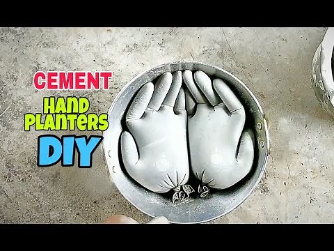 Cement Hand Planters || DIY
