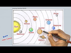 Solar System Drawing / How to Draw Solar System / Solar System Planets Drawing step by step
