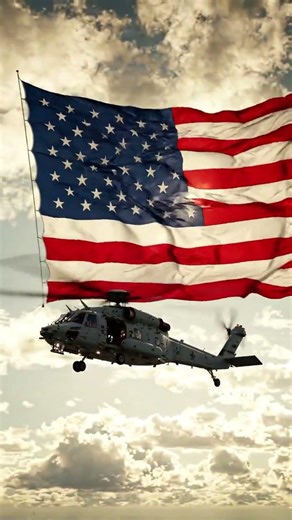"Power in the Sky 🇺🇸 | American Helicopter Carrying the Flag" #USA #AmericanFlag #Helicopter #Patri