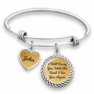 Love this beautiful way to honor your loved one? Personalize it by adding any name or initials! For the first 50 customers, we're offering 50% off! 👉 Get yours here ➡ https://www.bravenewlook.com/products/ill-carry-you-with-me-personalized-name-bracelet?s=1&utm_source=facebook&utm_medium=social | Brave New Look