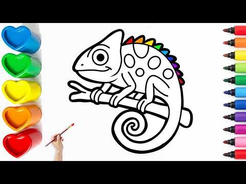 🦎Drawing and Coloring a Fun Chameleon | Easy Step By Step Tutorial #28