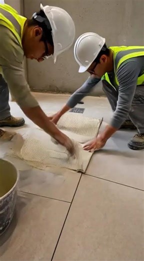 workers creat bathroom