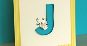 Quilling Letter J with a Color Background