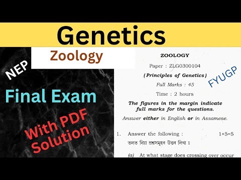 Genetics B.sc Zoology Question Paper | Basic Genetics/Principle of Genetics 3rd Sem/2nd Year